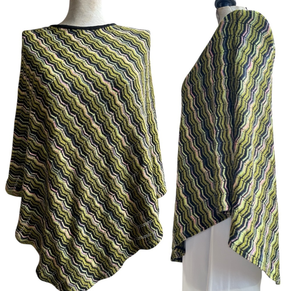 Missoni Zigzag Chevron Poncho Sweater Wool Blend